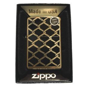 Zippo Classic Fence Design Brass And Black Windproof‎ Pocket Lighter NIB